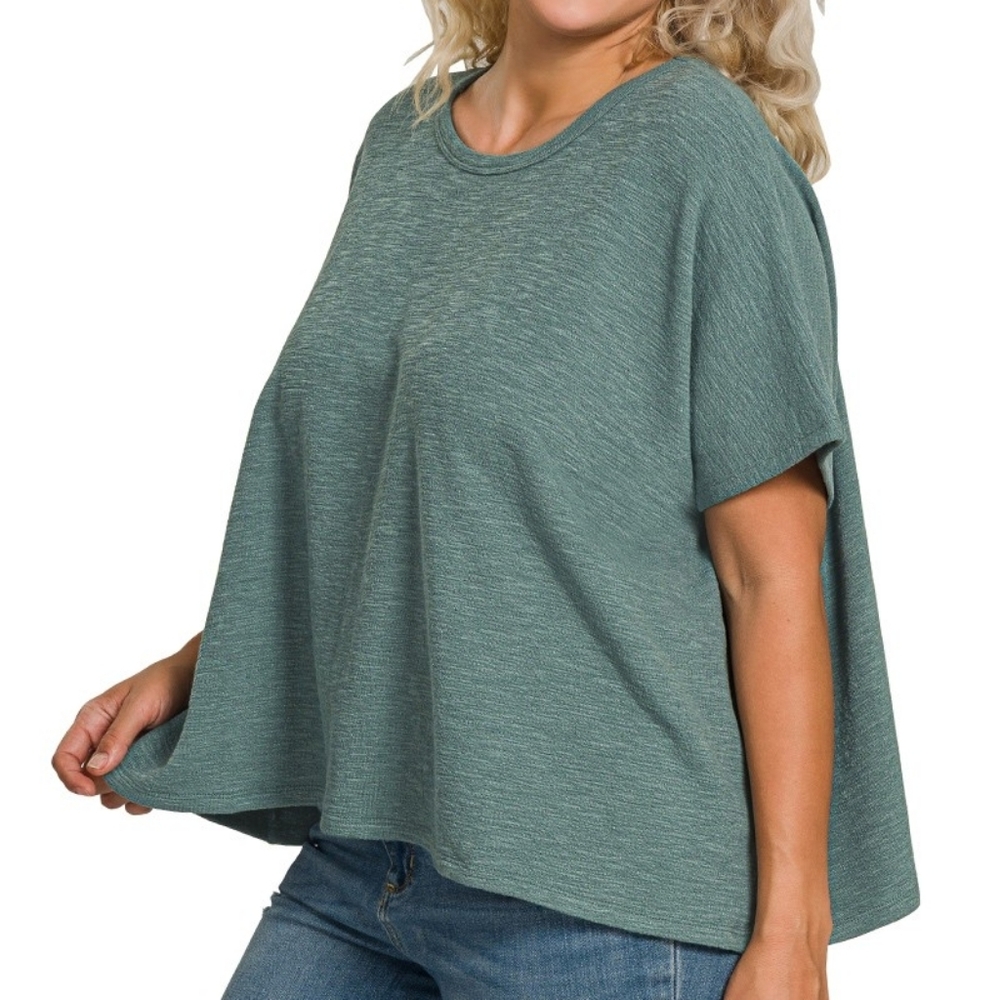 130 | Ash Jade Cotton Slub Oversized Tee